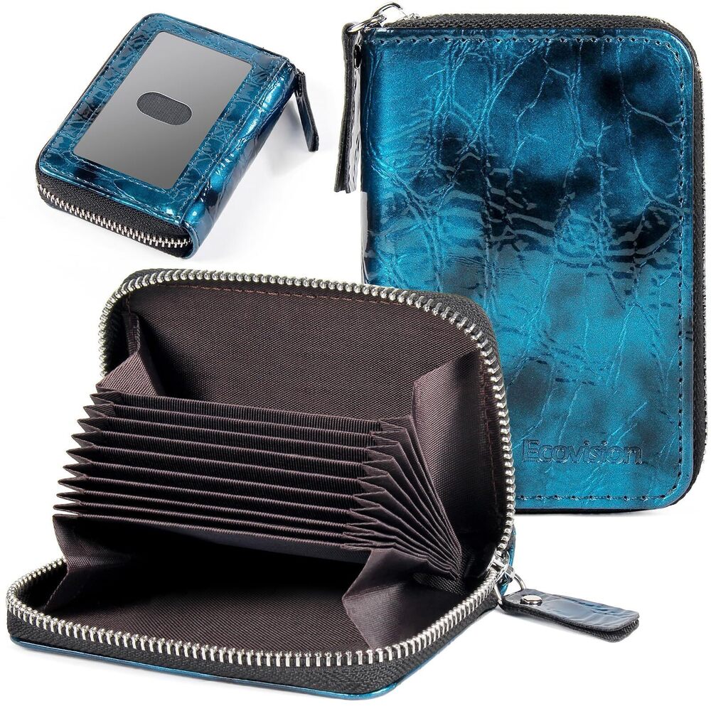 7103 Credit Card Wallet RFID Card Case Wallet Zipper Card Cases Holder